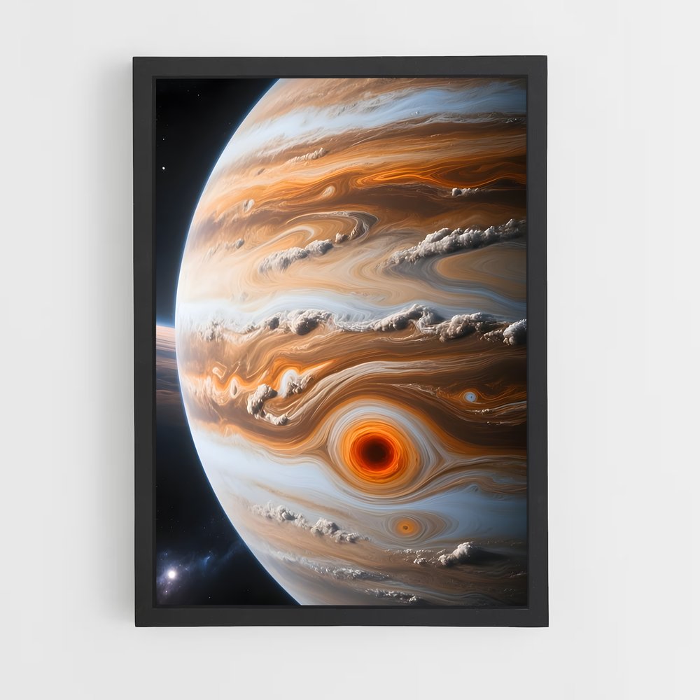 Poster Jupiter superbe tempête rouge captivante – affiche Système solaire (vue 2)